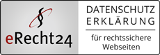 Logo: eRecht24 - Datenschutzerklärung für rechtssichere Webseiten