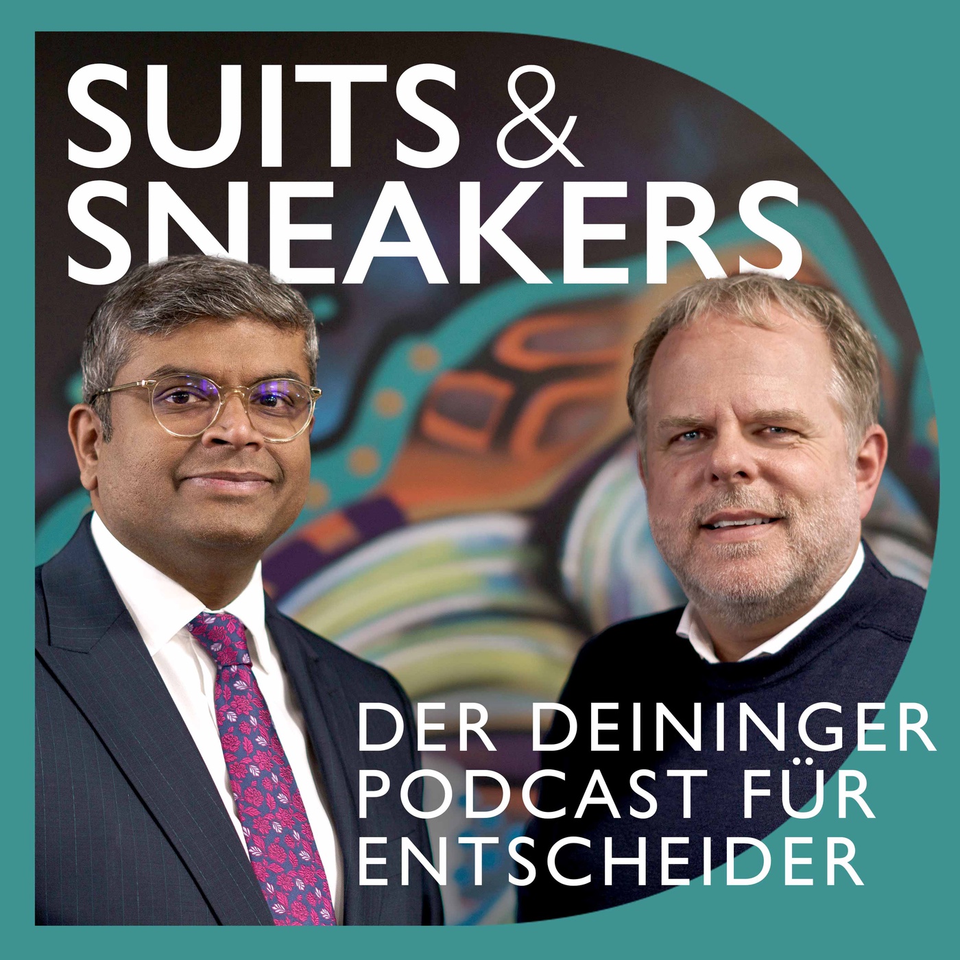 Suits & Sneakers Podcast: Cover mit den Podcast-Hosts Harald R. Fortmann und Joy Edwin Thanarajah